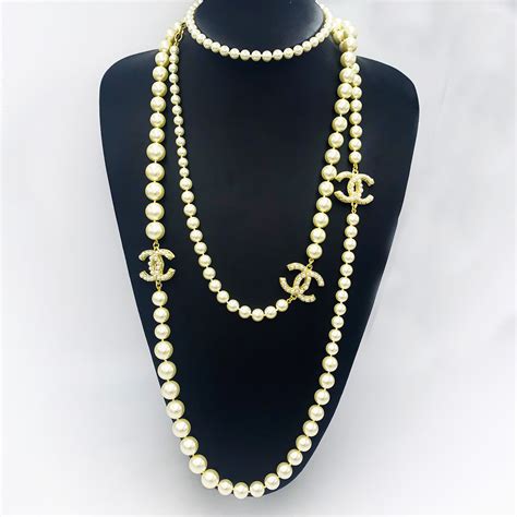 necklace pearl chanel|chanel pearl necklace price list.